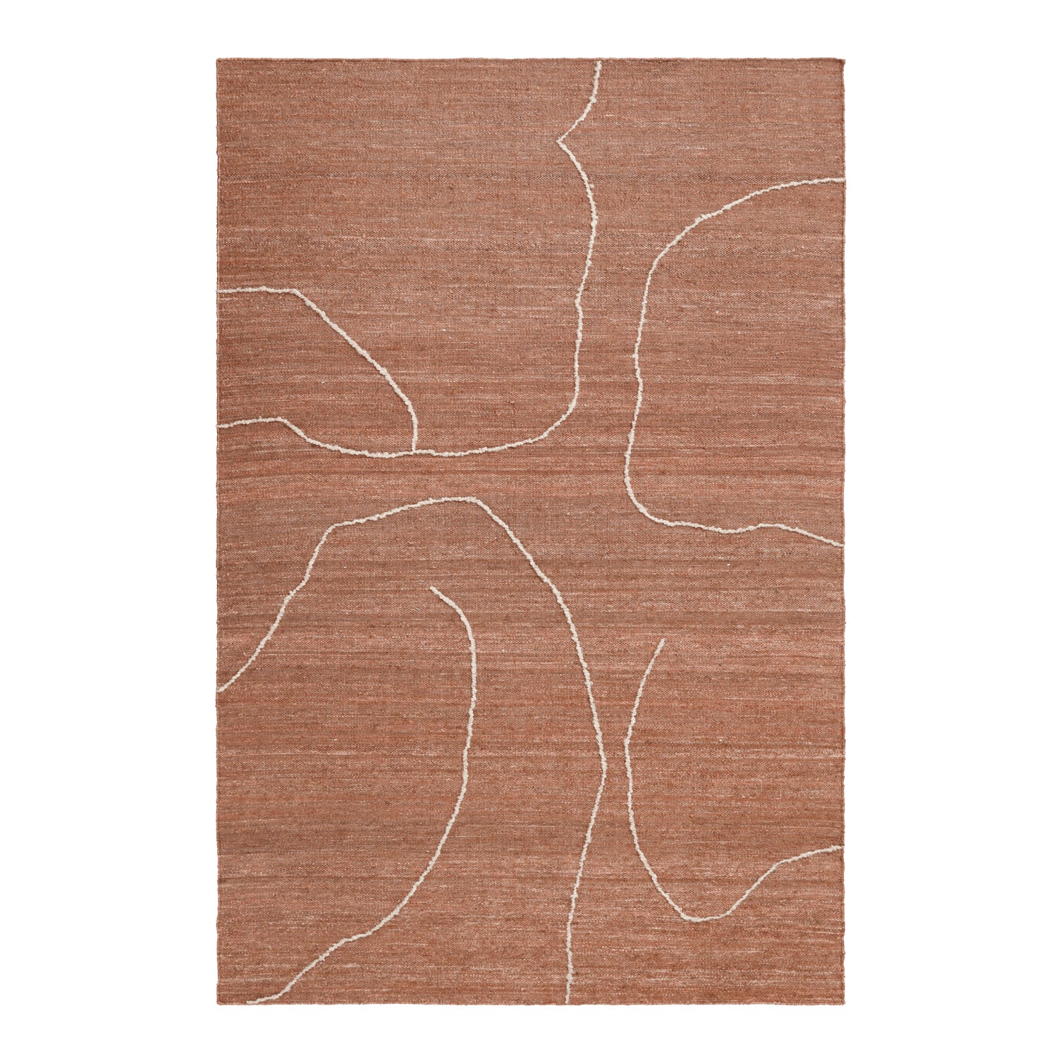 Ferm Living Gesso Jute Vloerkleed 240 x 170 cm - Terracotta / Off-Whit