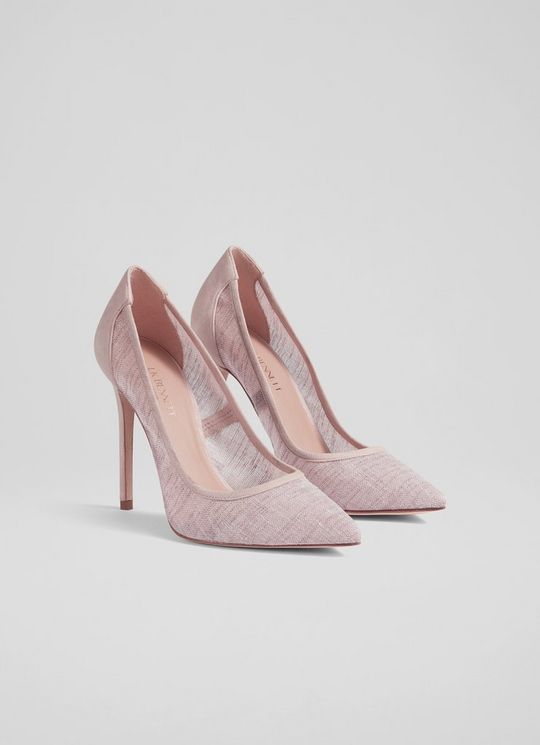 Madelyn Pink Linen Pointed Toe Courts