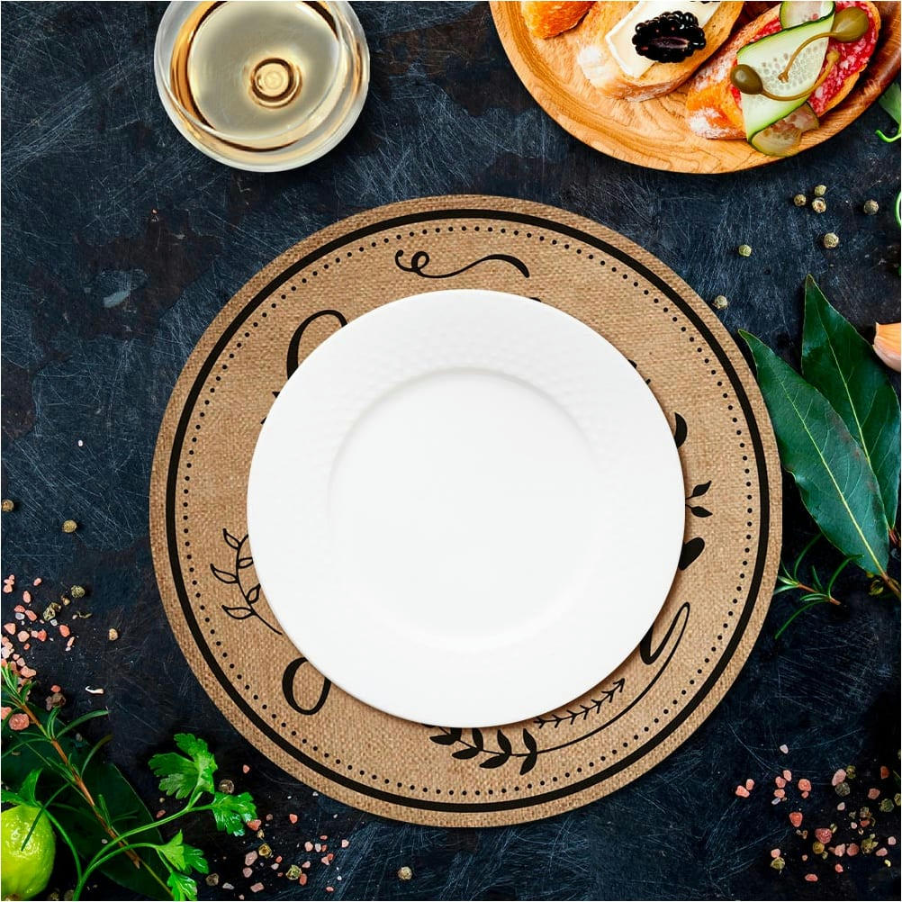 FAIT MAISON - Set de table rond en toile de jute D38