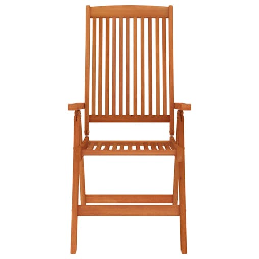 NNEVL Folding Garden Chairs 8 pcs Solid Wood Eucalyptus