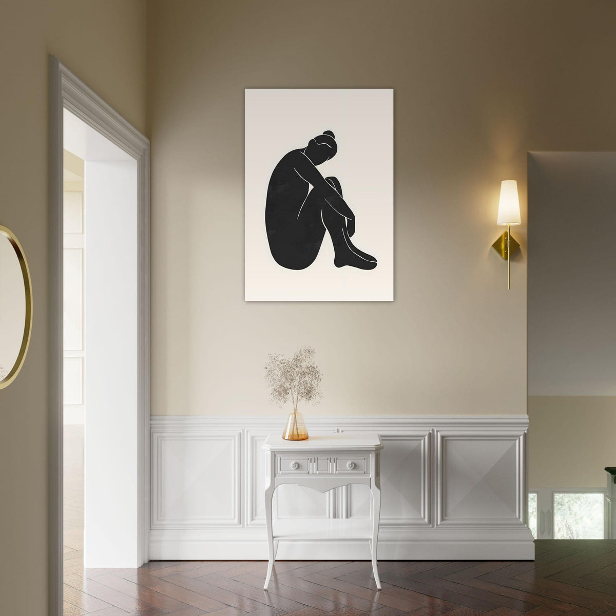 Artfulprints Poster Matisse - The shy lady  - 70x100 cm - Zwart / Wit