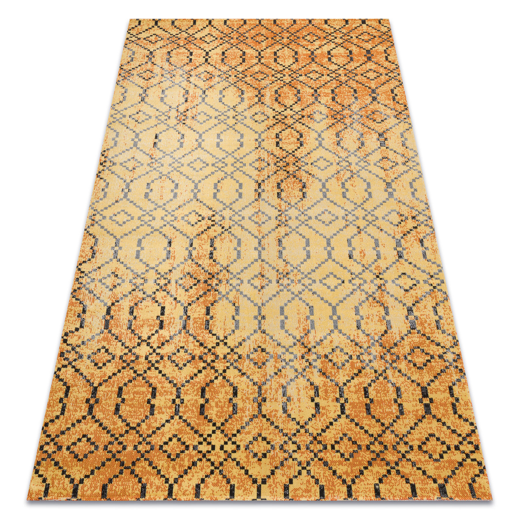 Dywan nowoczesny MUNDO D5751 glamour outdoor pomarańcz / 80x250 cm