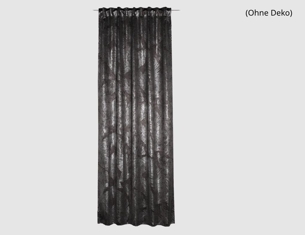 Verdeckte Schlaufe Palmenblätter Schwarz, Silber