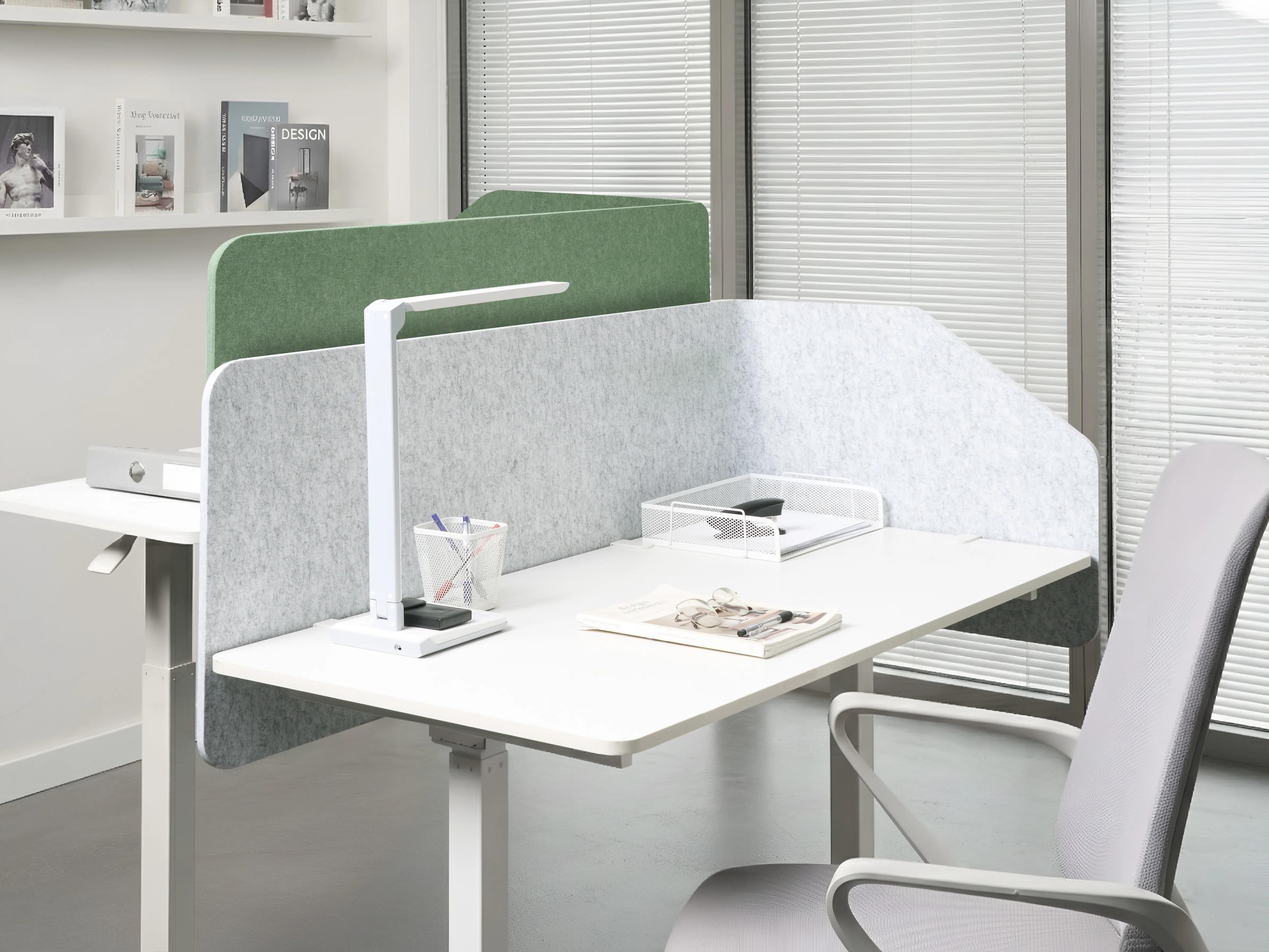 Desk Screen FOLDY 120 x 50 cm Light Grey