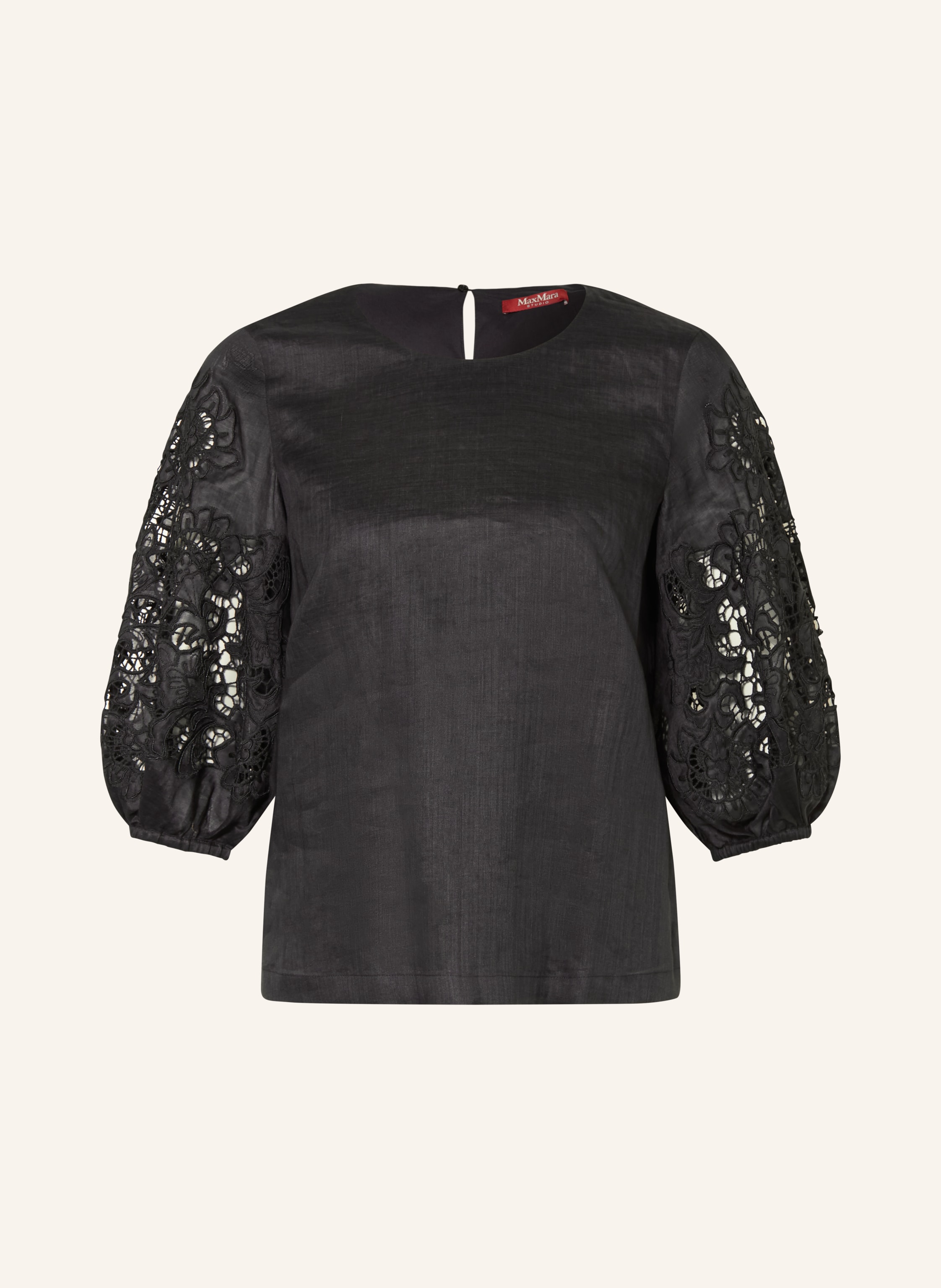 Max Mara STUDIO Blusenshirt MSTORDINE mit 3/4-Arm und Lochspitze