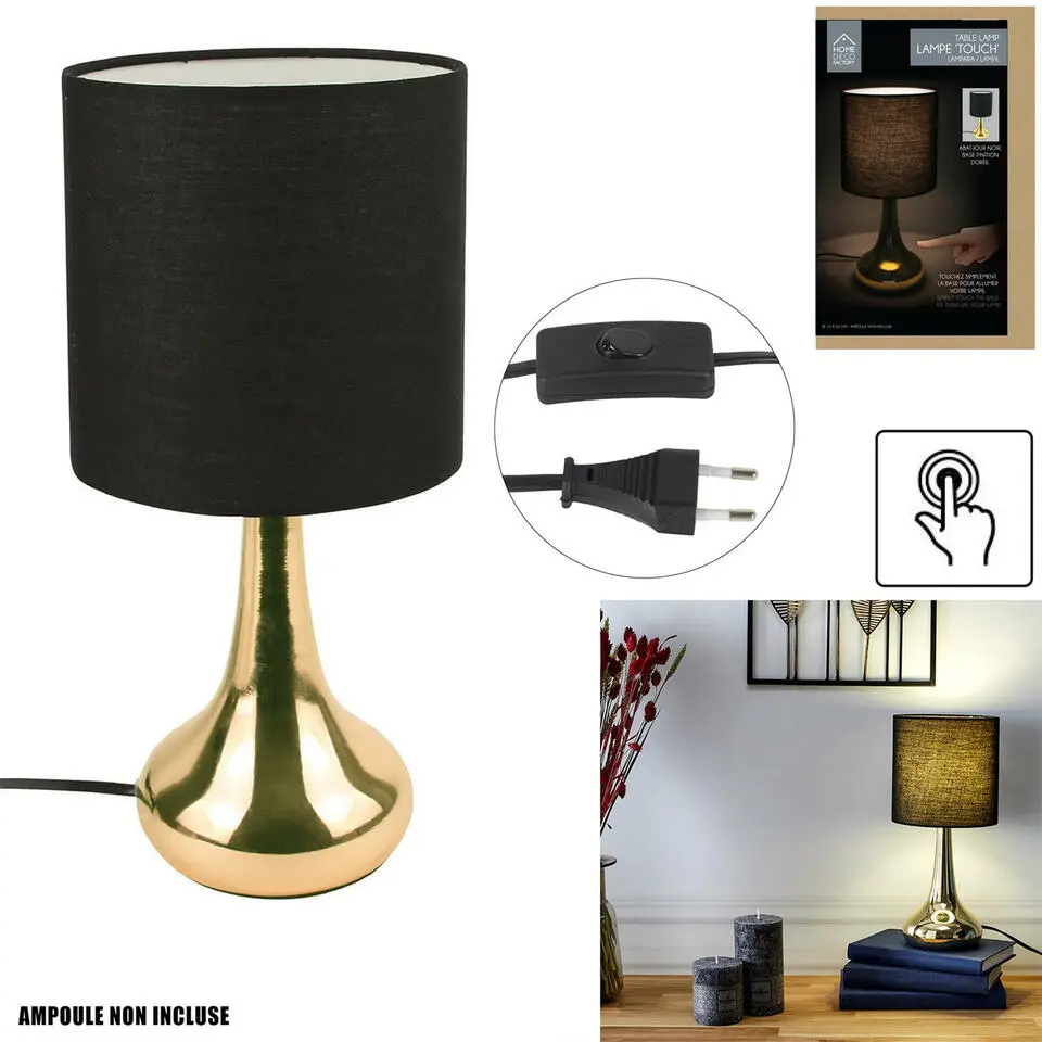 Home deco factory LED Tafellamp Elegance - goud - D15 x H33 cm