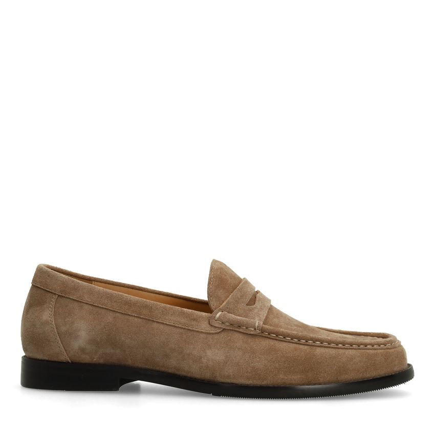 Manfield Taupe suède loafers