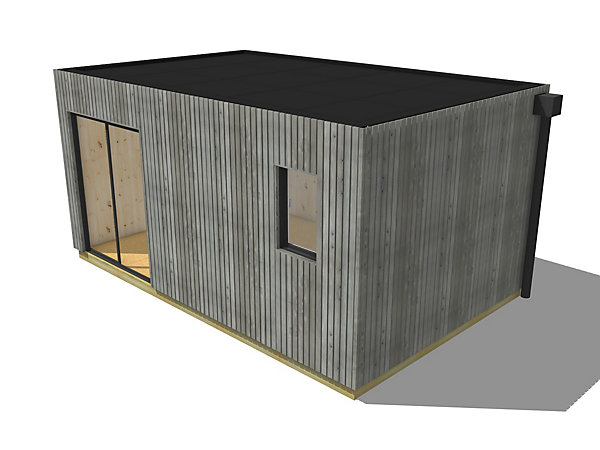 Annexe de jardin sans permis en bois 5,5 x 3,5 x 2,7 m avec plancher isolé