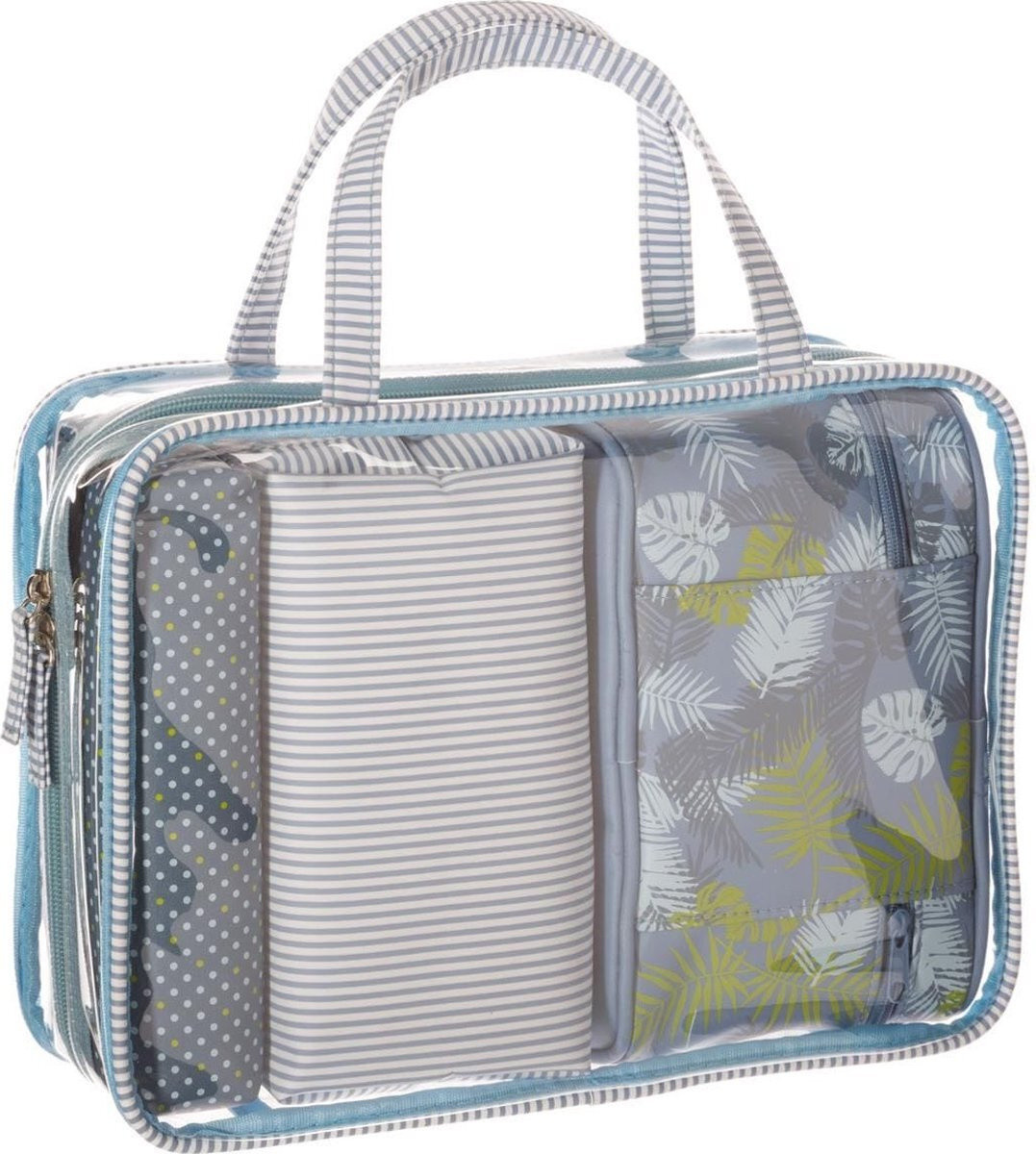 Zestaw 4 KOSMETYCZKI Summer zielone z PVC i poliestru