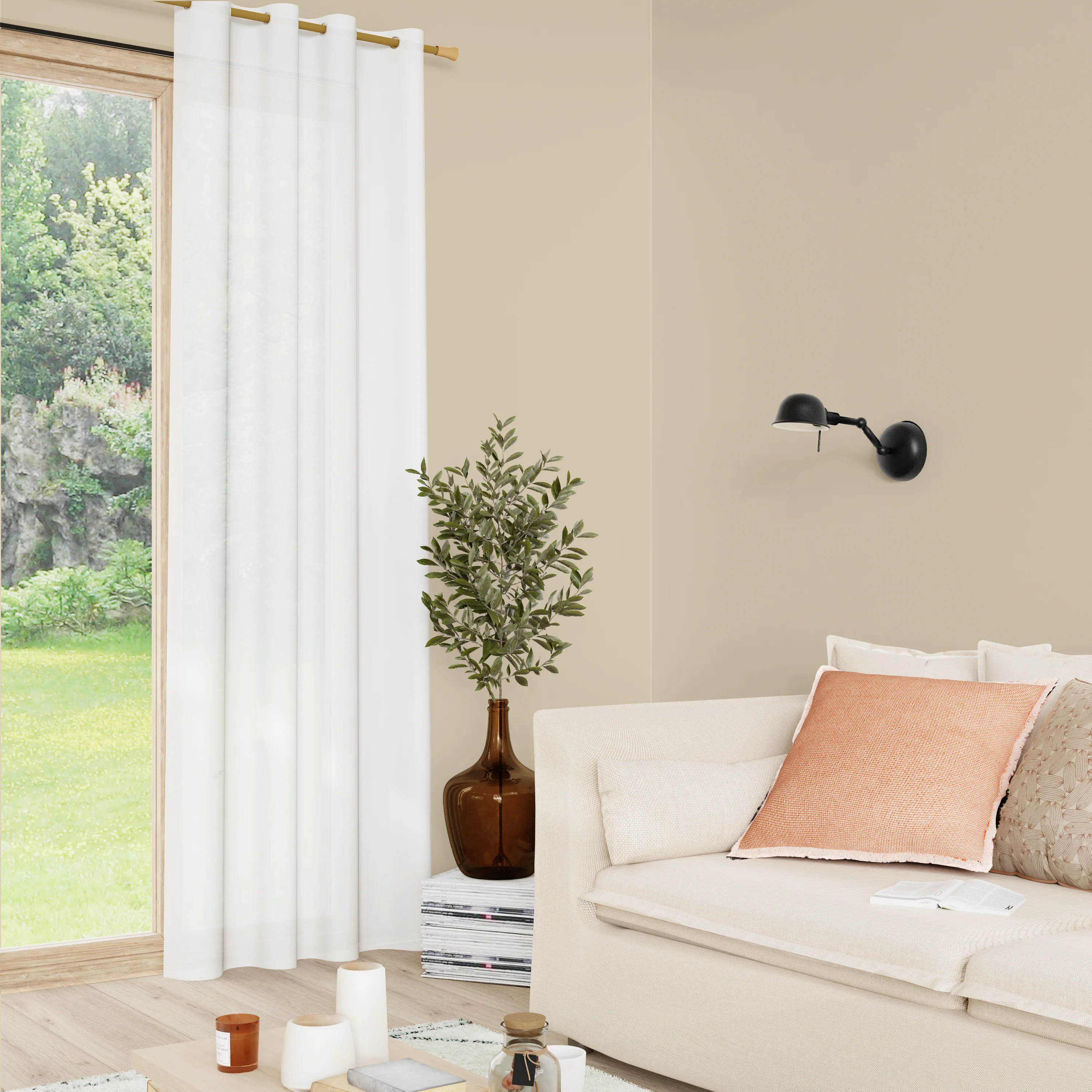 4MURS Voilage AMARO coloris ivoire 140 x 240 cm
