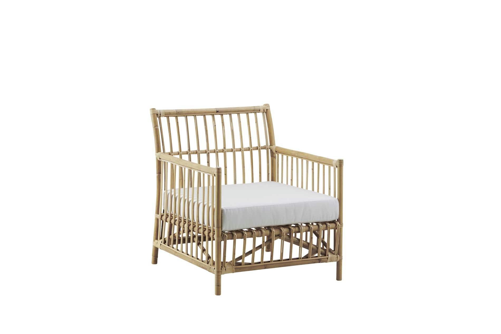 CAROLINE - Fauteuil lounge en rotin naturel brut