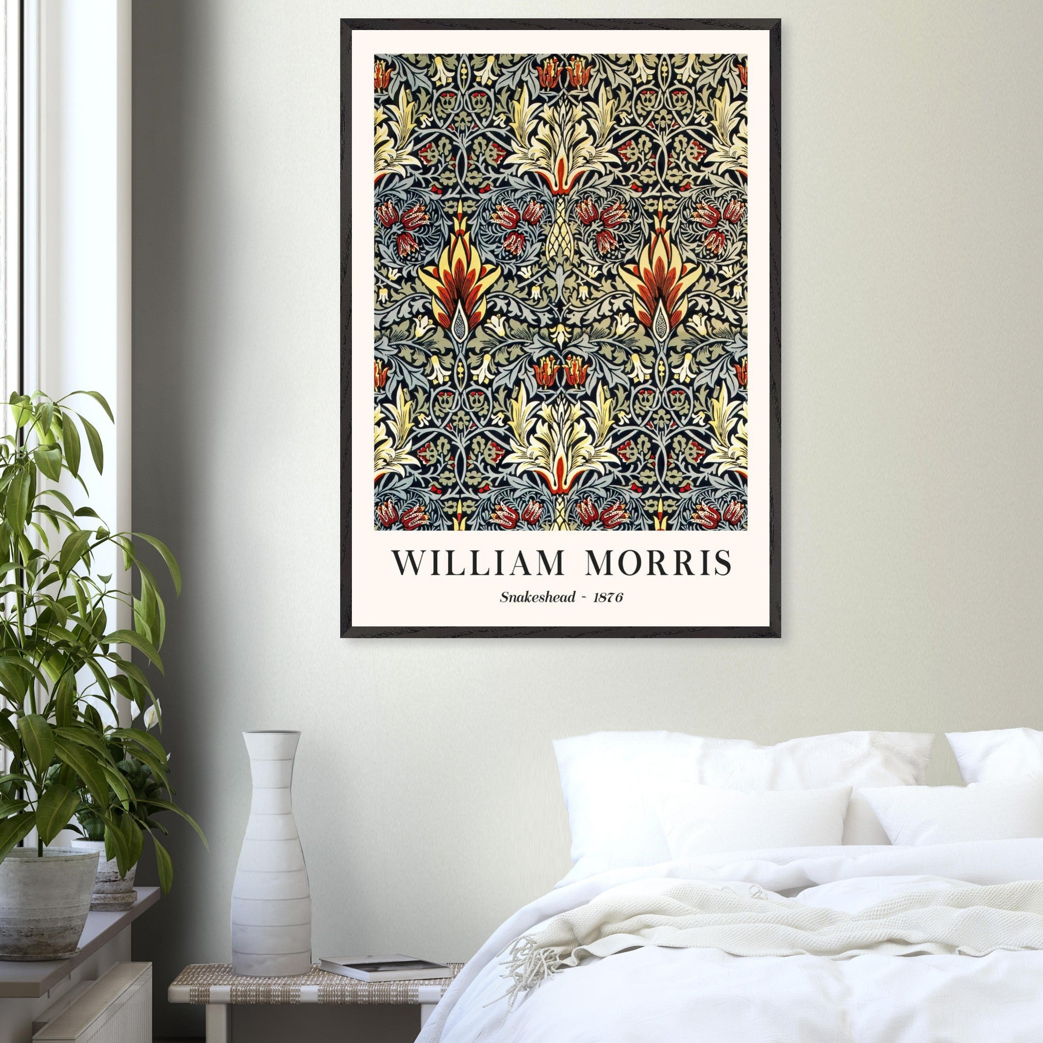 Artfulprints Poster William Morris - Snakeshead 1876  - 70x100 cm - Blauw