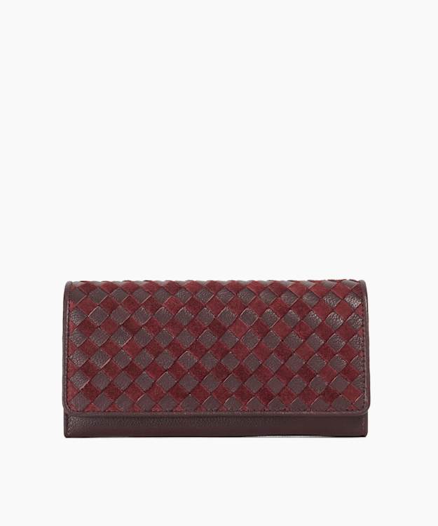 Konnor Burgundy - Woven Leather Purse