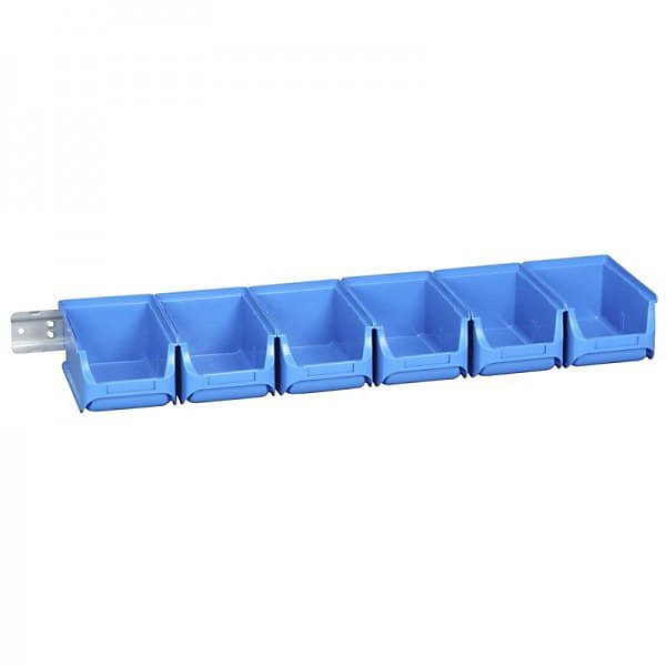 Lot de 6 bacs à bec Taille 2 bleu avec rail ProfiPlus Allit
