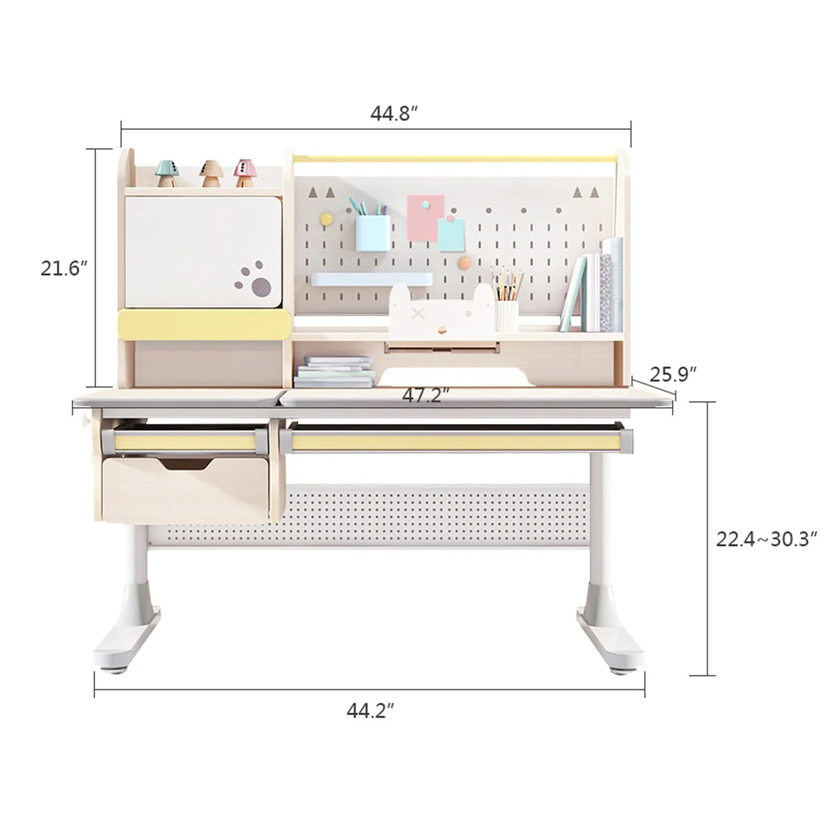 Ergonomic Wood Kids Study Desk Drafting Table, Computer Station
