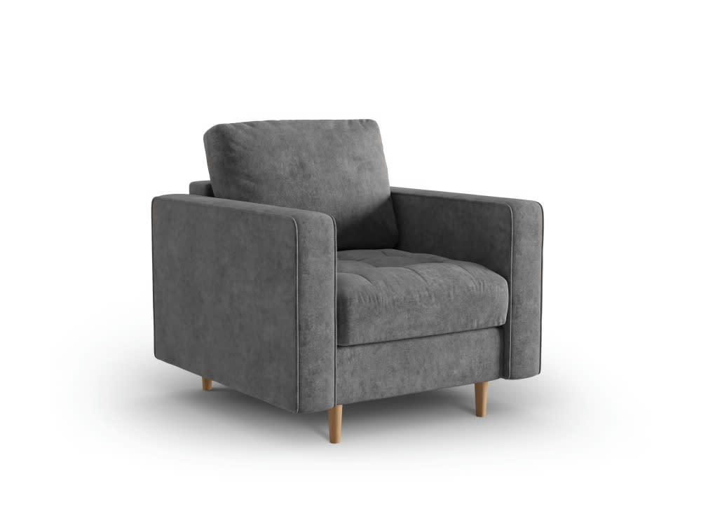 GOBI - Fauteuil en tissu structuré gris