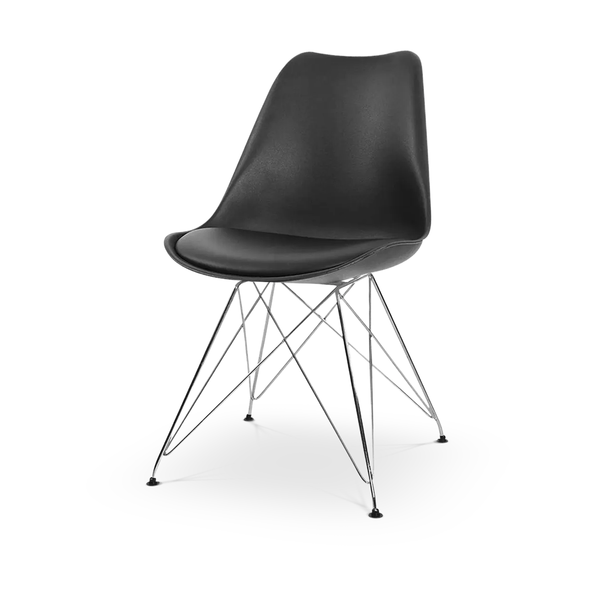 Essence Metal eetkamerstoel zwart - chroom onderstel