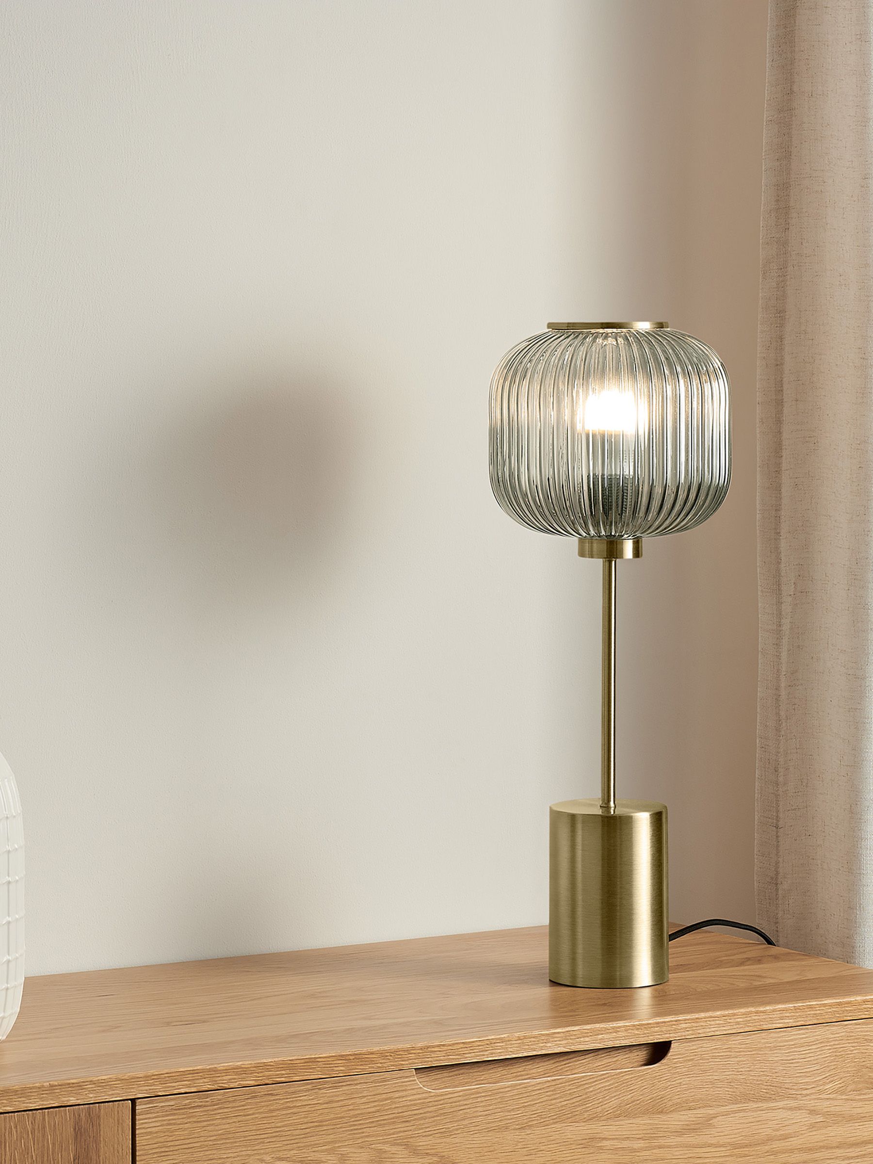 Large Briz Table Lamp in Grey/Antique Brass