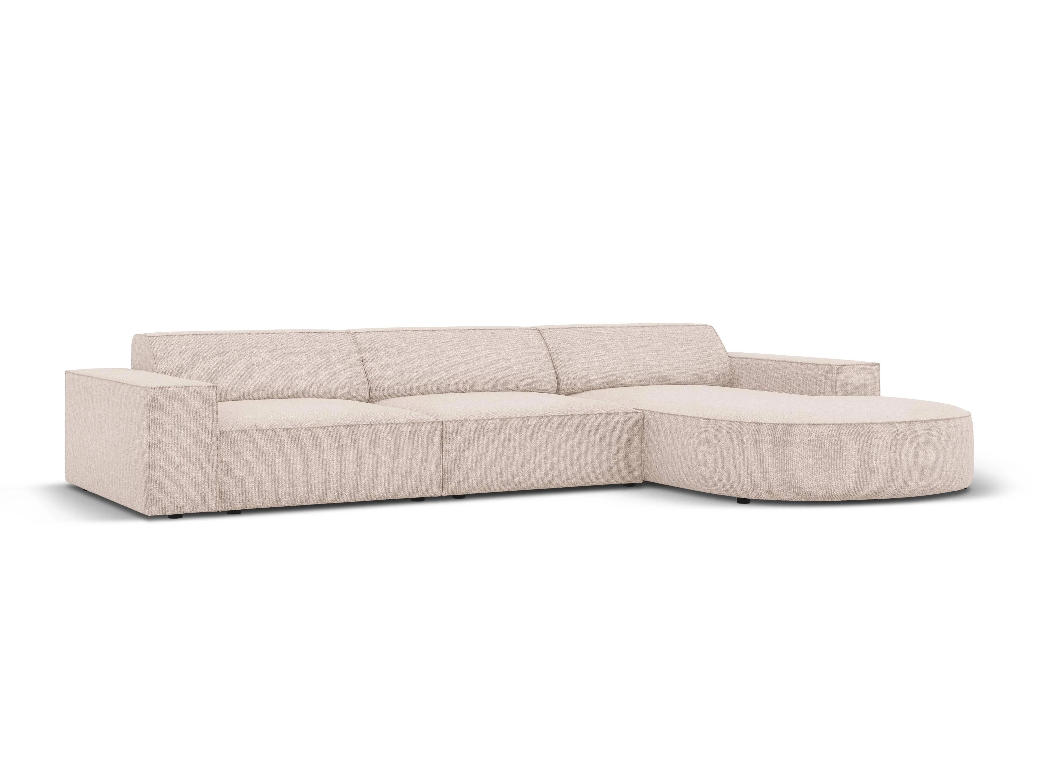 4-zitshoekbank Jodie rechts chenille afgerond
