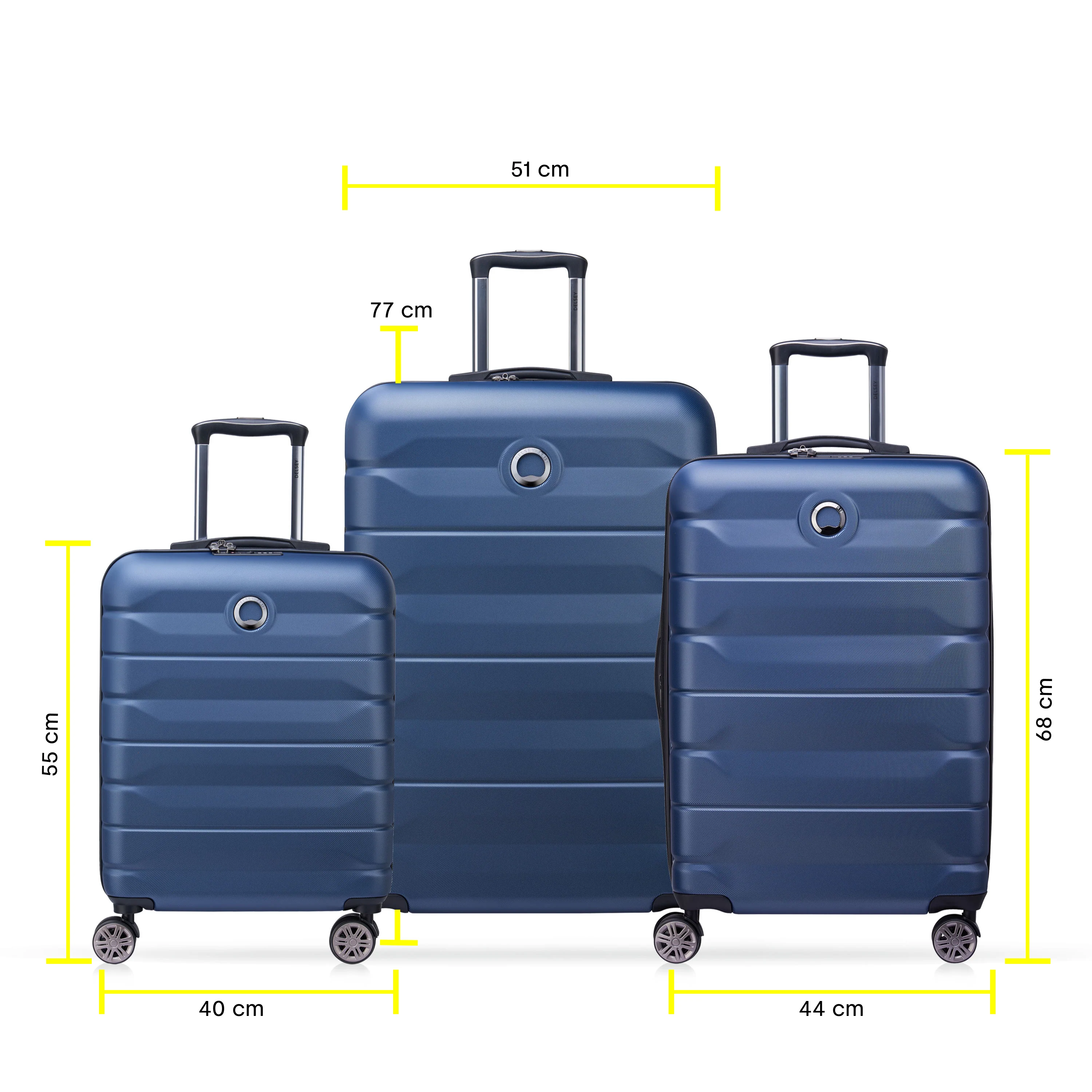 AIR ARMOUR - Set 3 Valises (L-77cm) (M-68cm) (S-Slim-55cm)