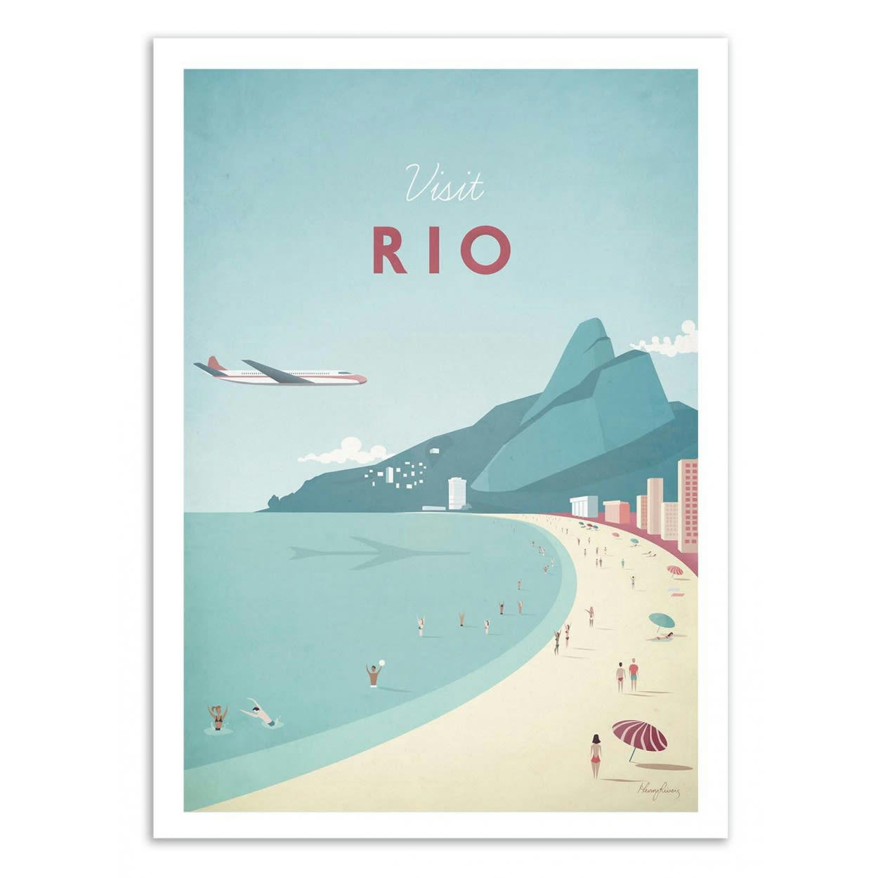 HENRY RIVERS - VISIT RIO - Affiche d'art 30 x 40 cm