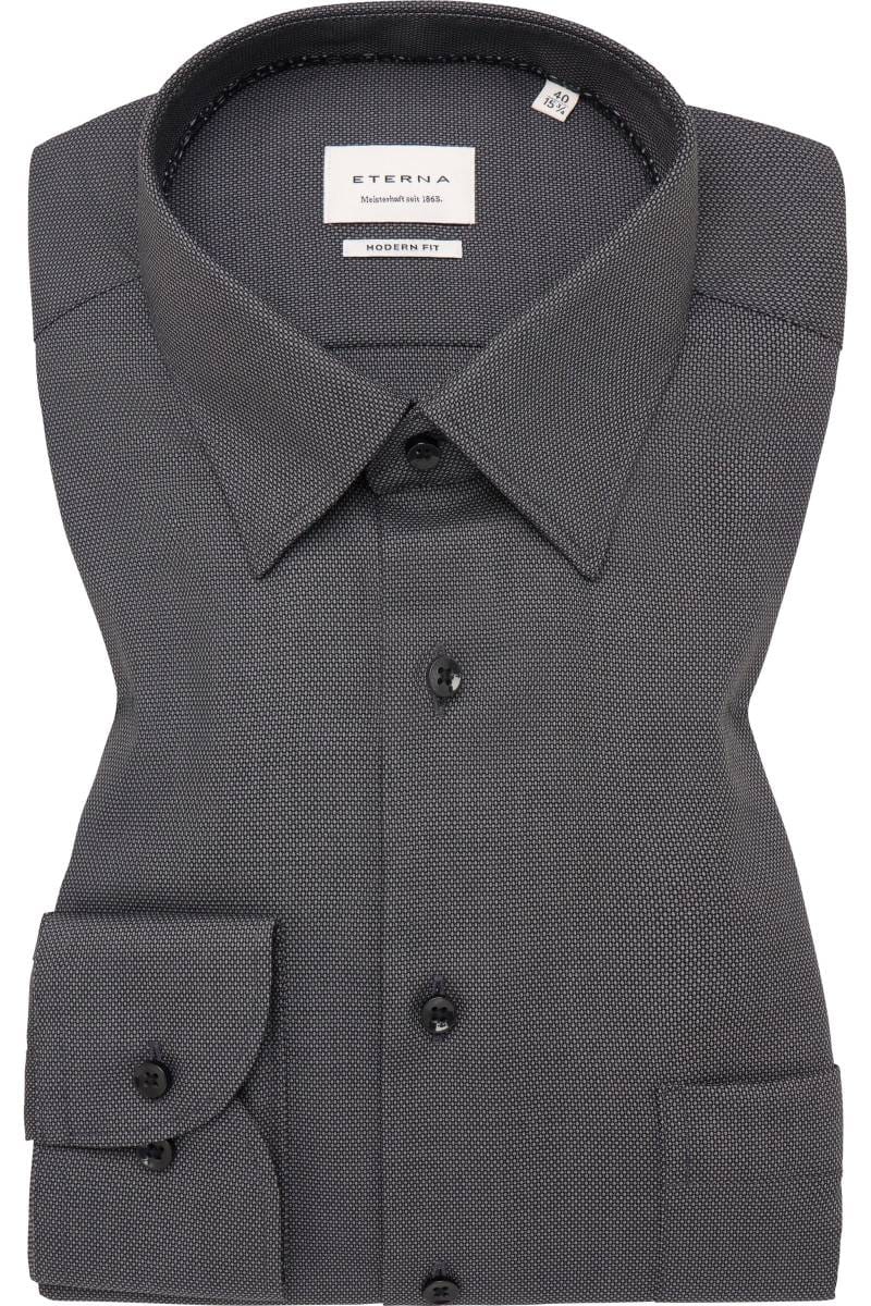 ETERNA Modern Fit Hemd anthrazit, Strukturiert