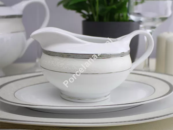 Serwis obiadowy na 12 osób (43 el.) Bogucice - Agawa Platin 678