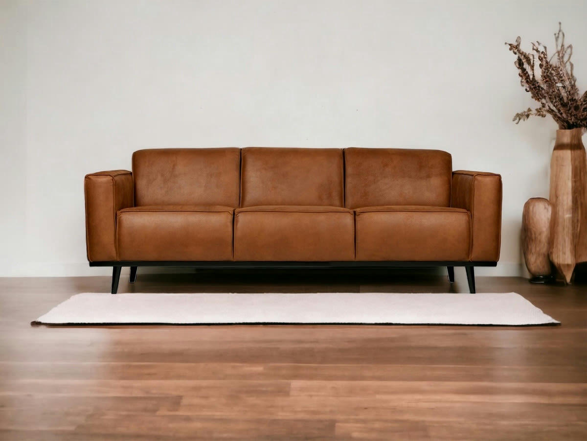 STATEMENT - Canapé 3 places en cuir marron