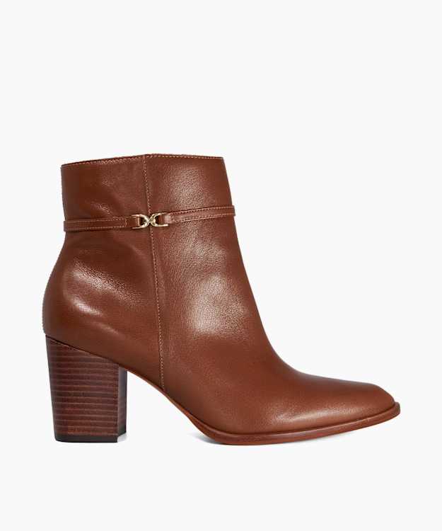 Pagety Tan - Leather Heeled Ankle Boots