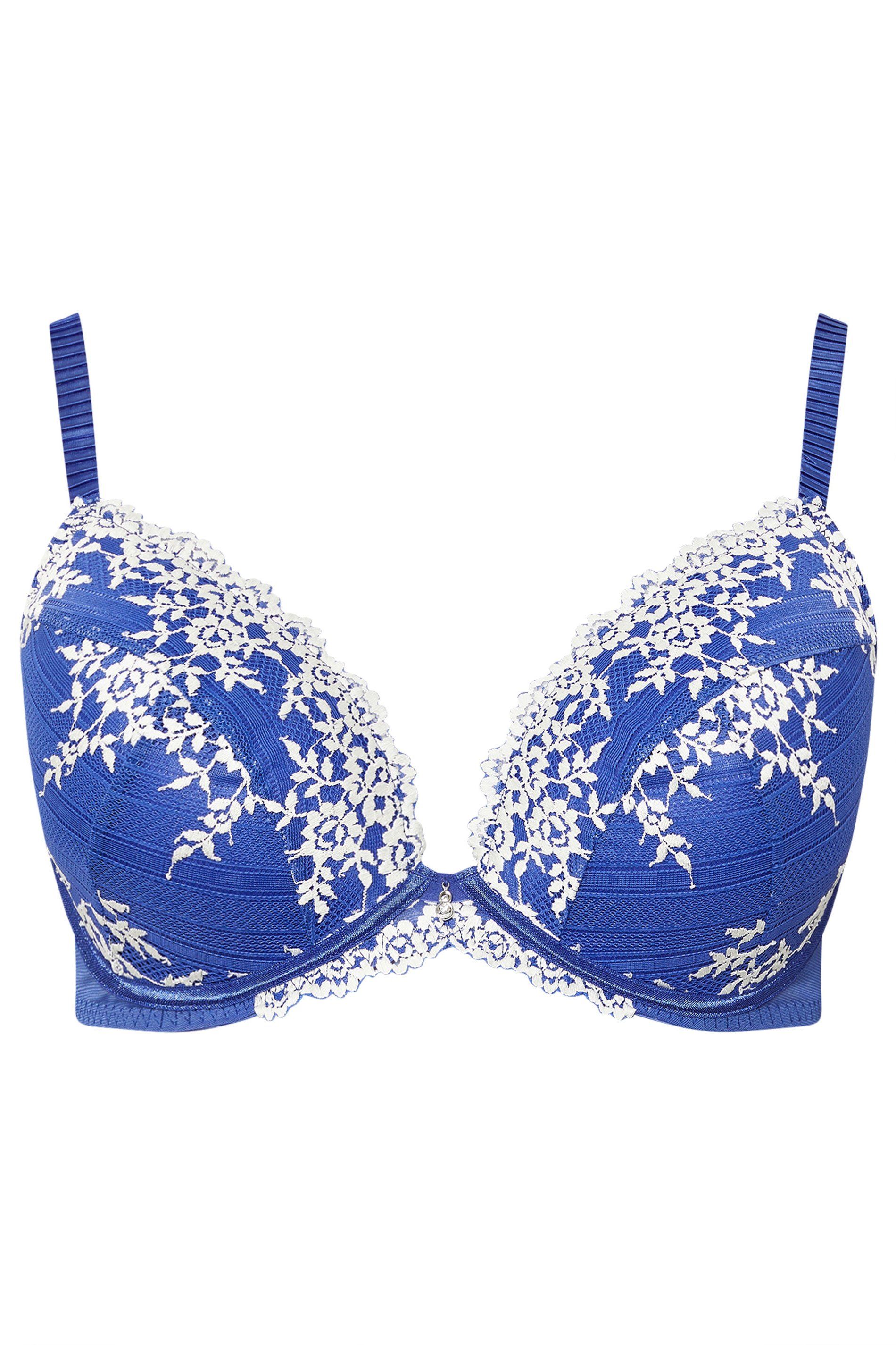 Yours Floral Embroidered Plunge Bra