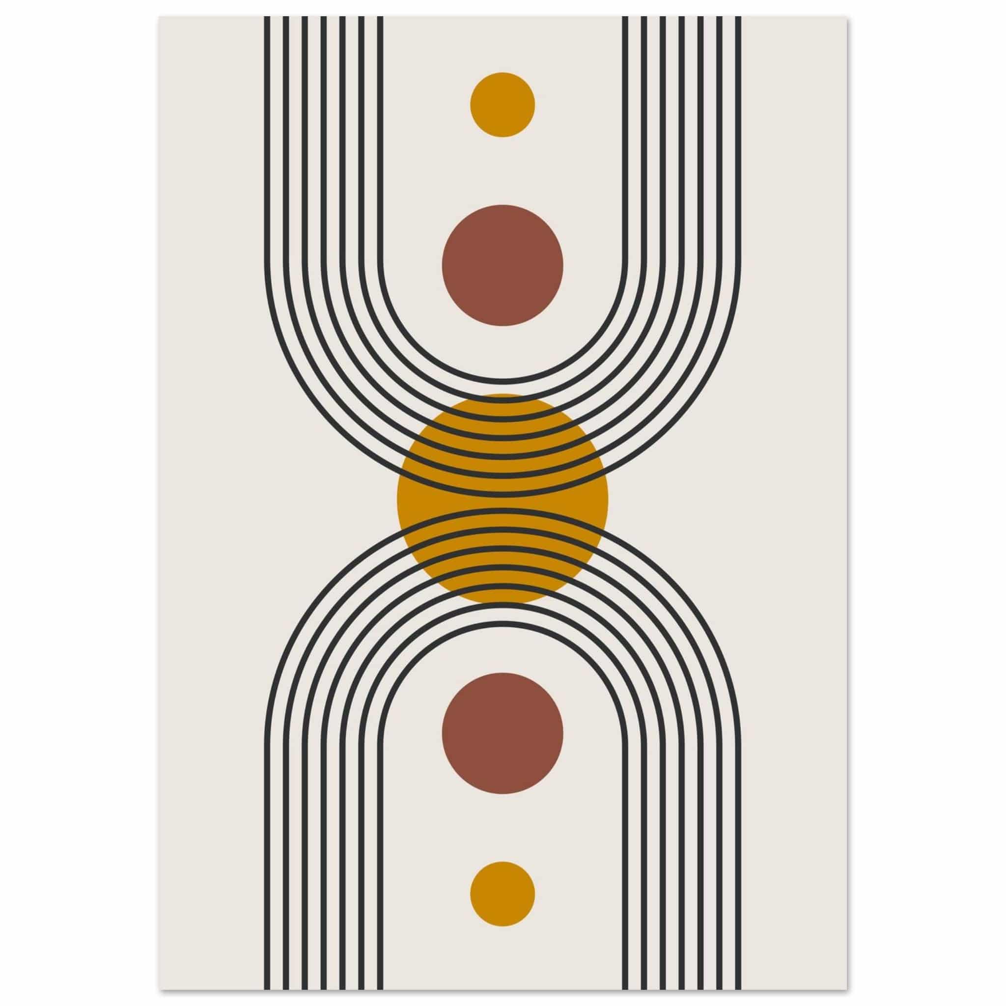 Artfulprints Poster Boho – Solar form  - A4 21x29.7 cm - Meerkleurig