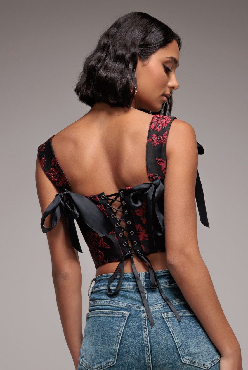 Goddiva Jacquard Multiway Removable Strap Corset