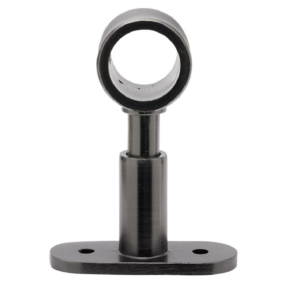 Support court métal gris pour tringle à rideau Ø2xL11,4cm
