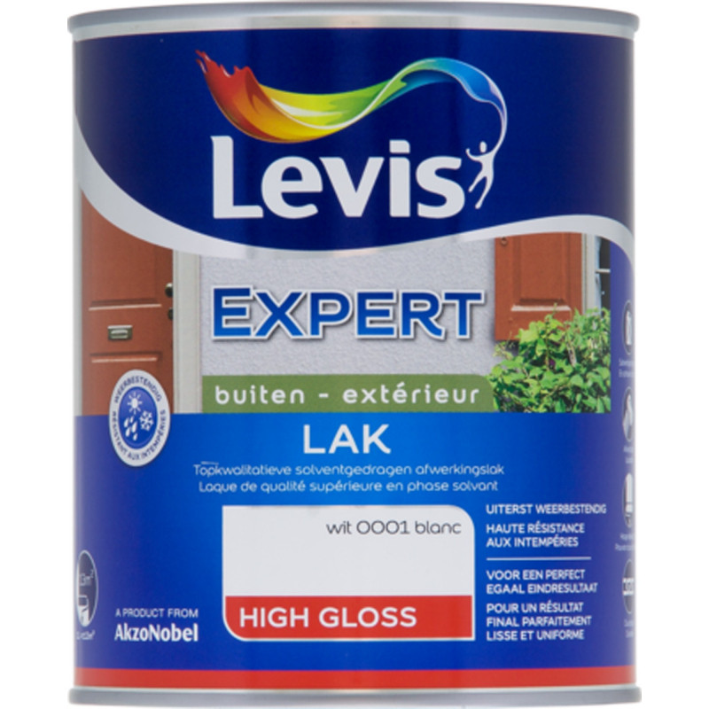 Laque Expert pour bois extérieur blanche brillante 1 L LEVIS