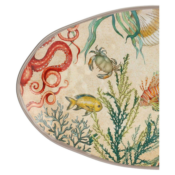 Taca owalna z melaminy Sea Life - 52 x 30 cm