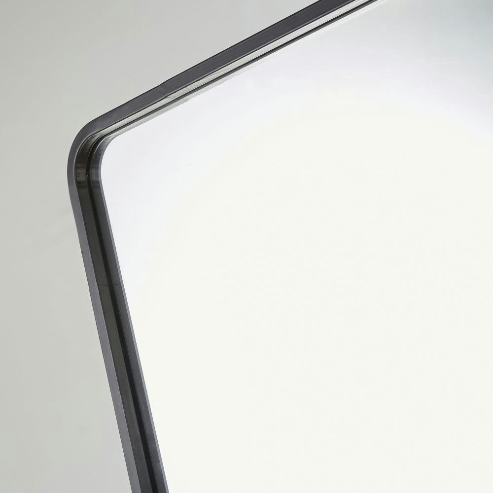 MORRIS - Grand miroir rectangulaire arrondi en métal noir 182x160