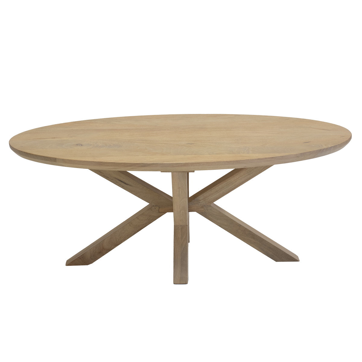 Giga Meubel Salontafel Onno Ovaal - Mangohout - Naturel - 120x60x47cm