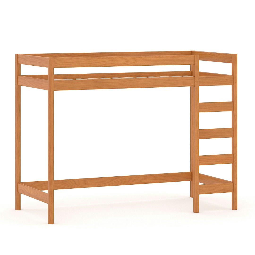 - Lit mezzanine en pin massif 180x80 couleur teck