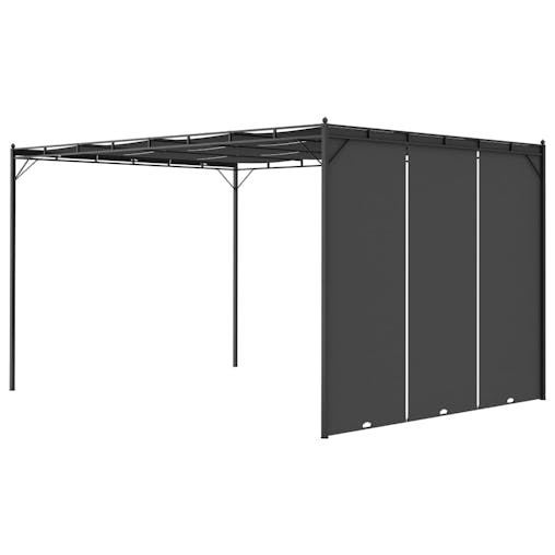 NNEVL Garden Gazebo with Side Curtain 4x3x2.25 m Anthracite