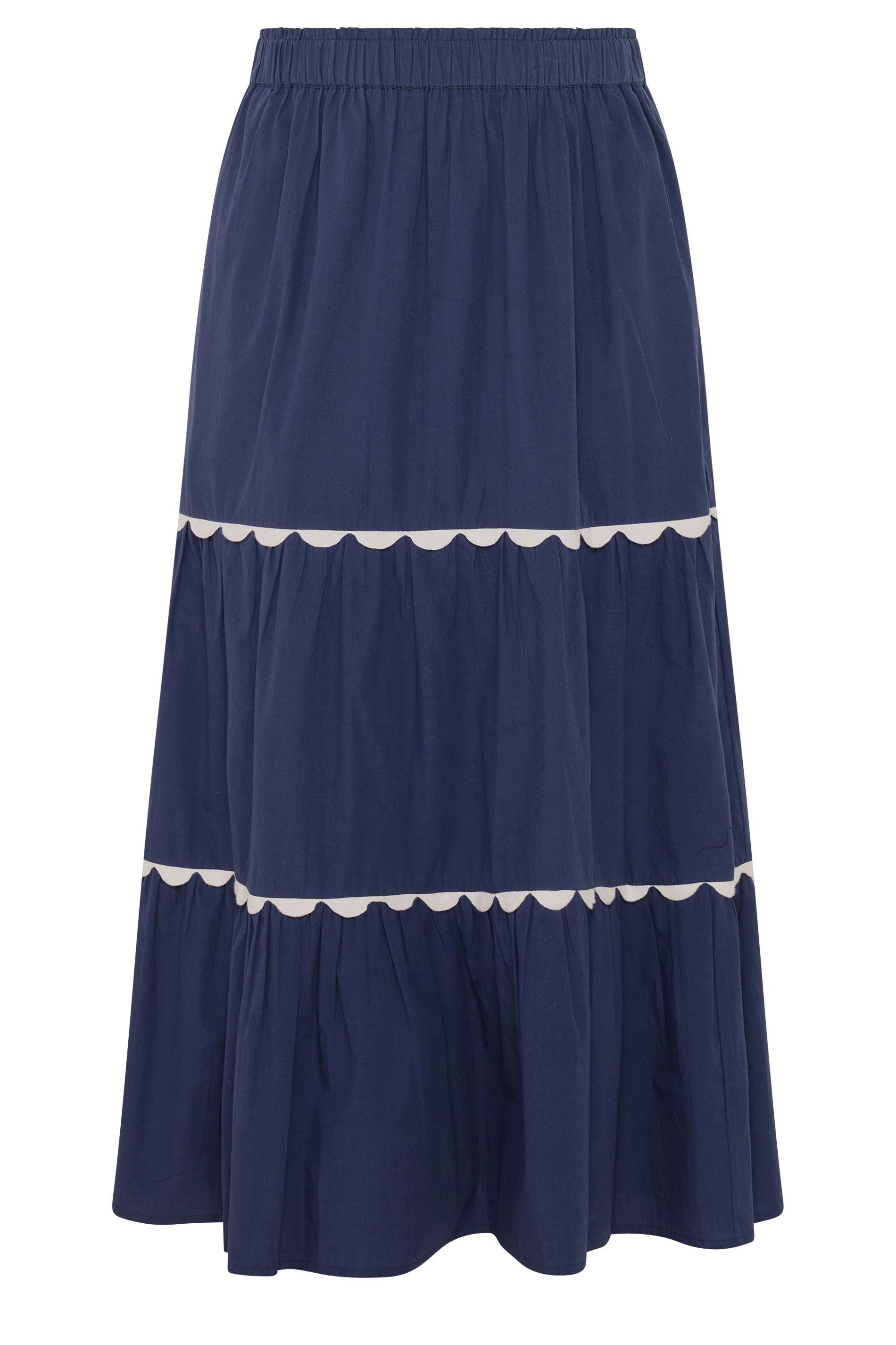 Yours Scallop Trim Maxi Skirt