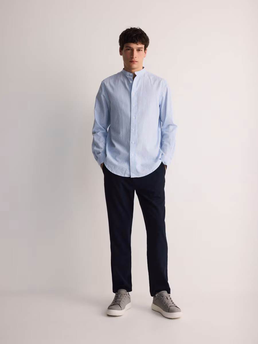 Regular Fit Mandarin Collar Shirt