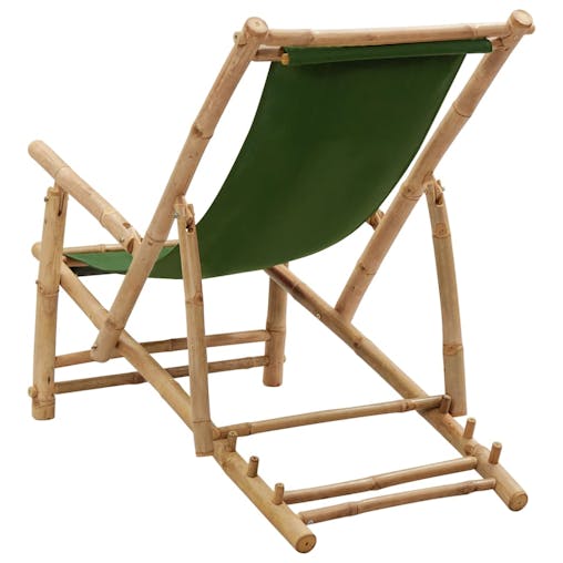 NNEVL Deck Chair Bamboo and Canvas Green