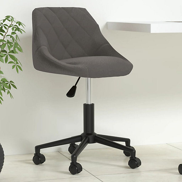 Chaise pivotante de bureau Gris foncé Velours vidaXL