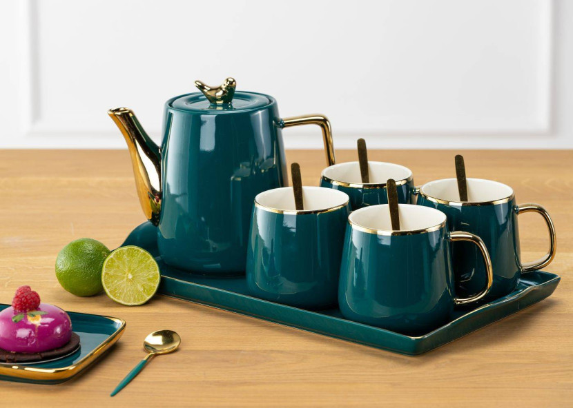 Serwis kawowy Noah Green Gold