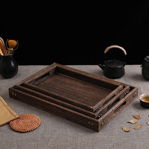 SOGA Walnut Rectangle Serving Tray Small