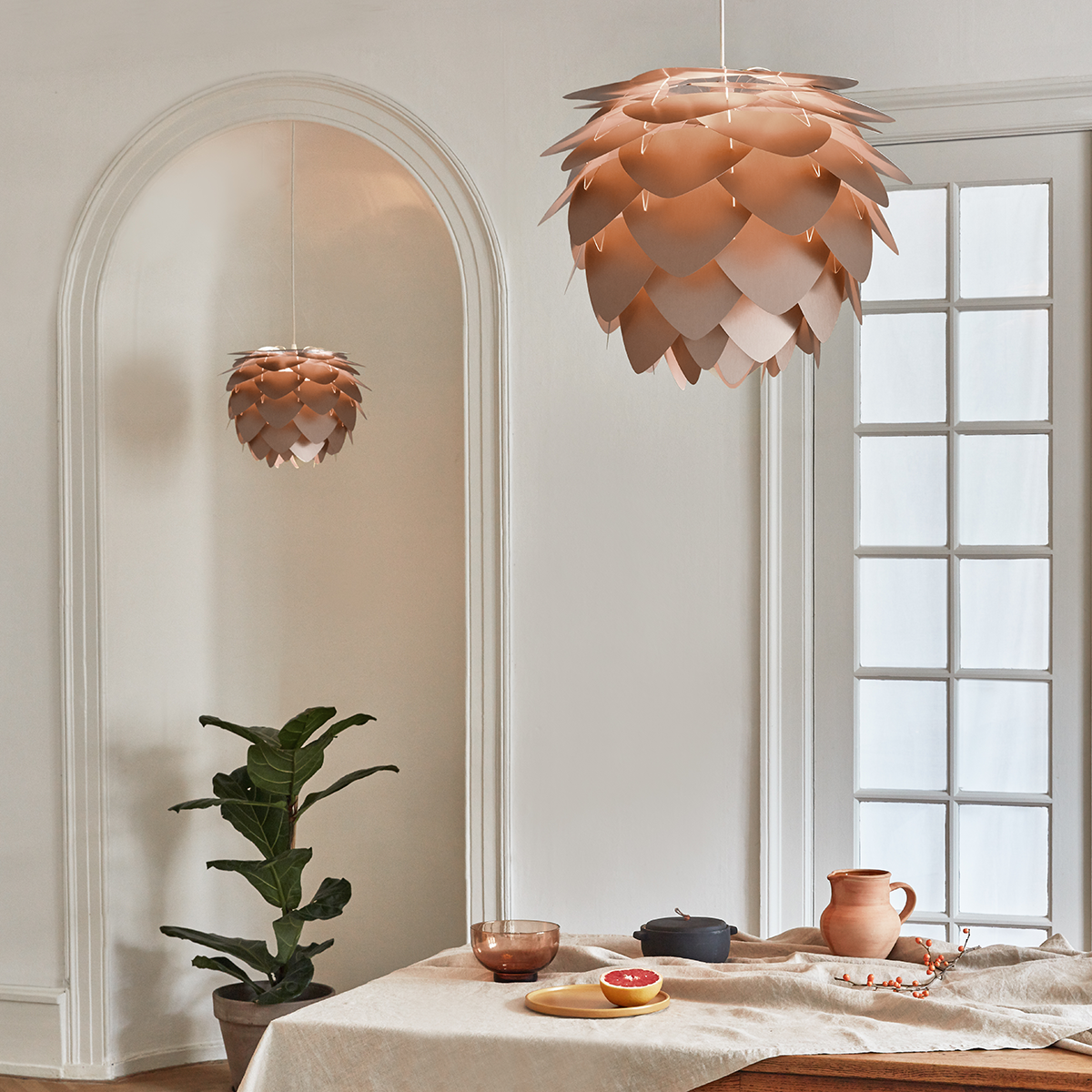 Umage Aluvia Medium hanglamp brushed bronze - met koordset zwart - Ø
