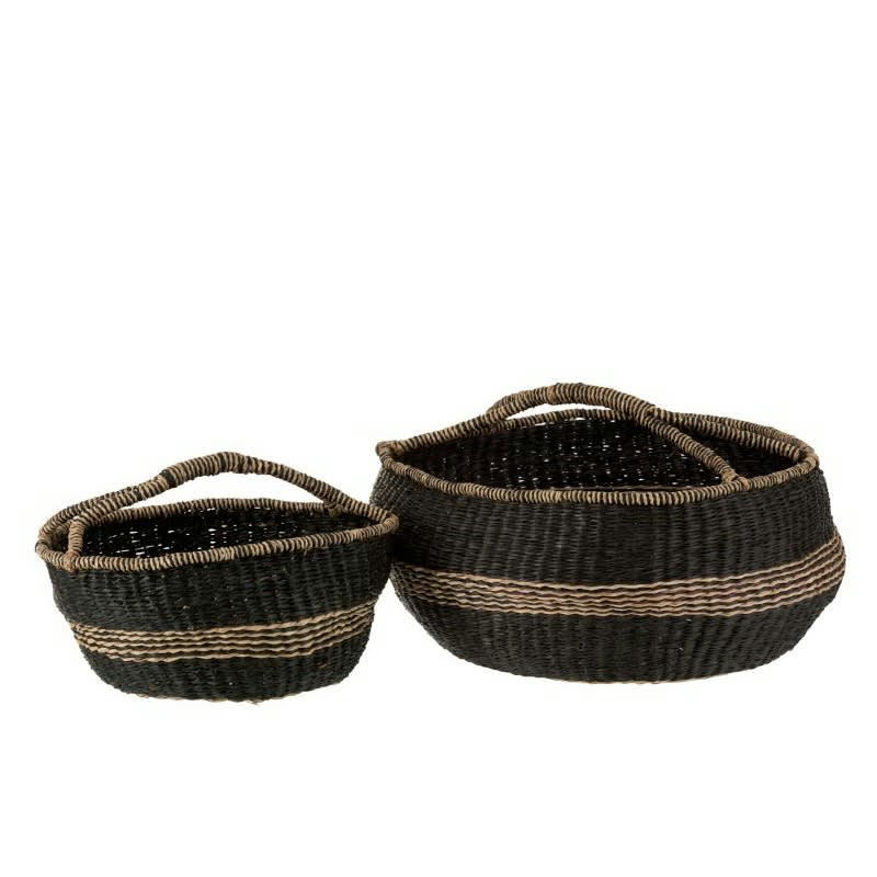 ZOSTÈRE - Paniers ronds naturels H26cm - Lot de 2