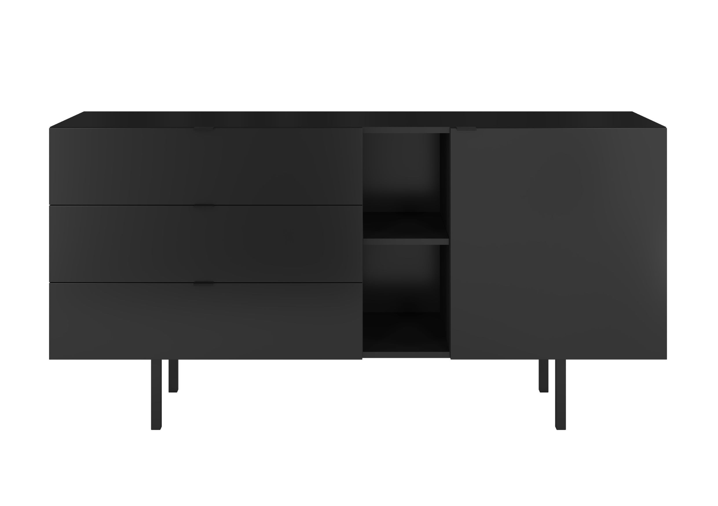 Czarna komoda z szufladami Skandica MYWAY / szer. 160 cm