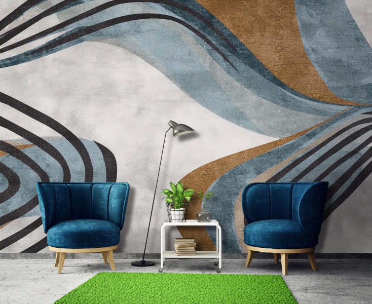 Fototapeta Art Deco Szary Na Flizelinie Do Sypialni Salonu 250x175