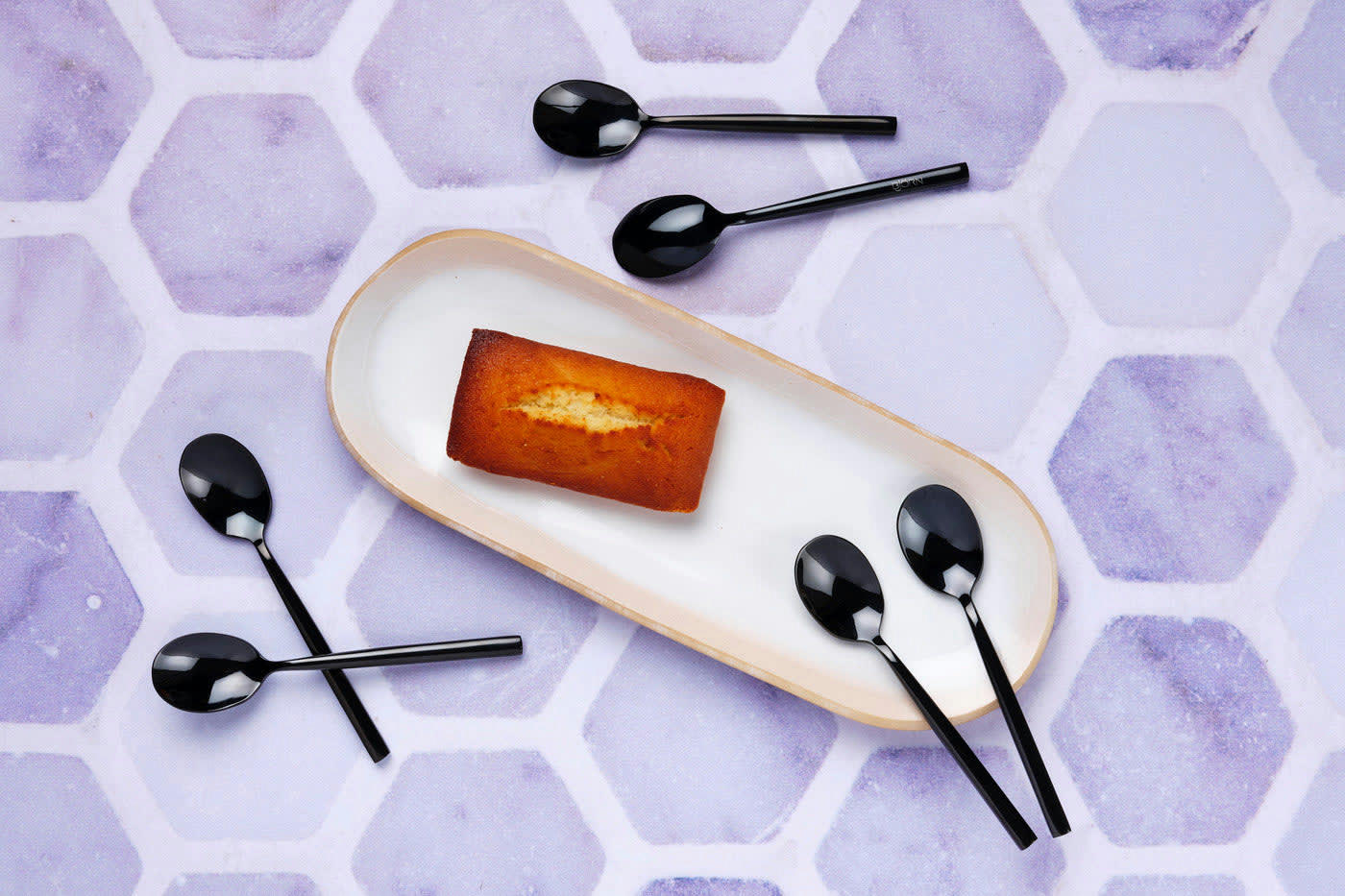 NUDE - Lot de 6 petites cuillères en inox noir